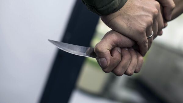 Мужчина защищается от человека с ножом. Архивное фото - Sputnik Кыргызстан