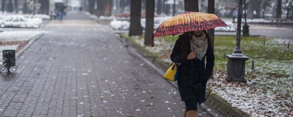 Көчөдө бараткан кыз. Архив Көчөдө бараткан кыз. Архив - Sputnik Кыргызстан