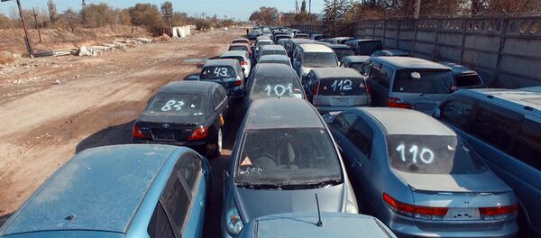 Радиоактивные машины из Японии в Бишкеке — аэросъемка - Sputnik Кыргызстан