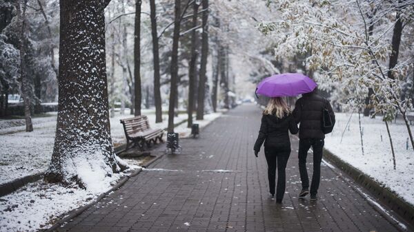 Пара идет по улице во время снега. Архивное фото - Sputnik Кыргызстан