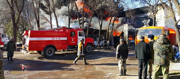 Пожар на западе Бишкека Пожар на западе Бишкека - Sputnik Кыргызстан