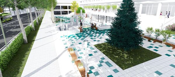 Проект благоустройства территории, прилегающей к фонтану Сказка (Золотые рыбки) в Бишкеке Проект благоустройства территории, прилегающей к фонтану Сказка (Золотые рыбки) в Бишкеке - Sputnik Кыргызстан