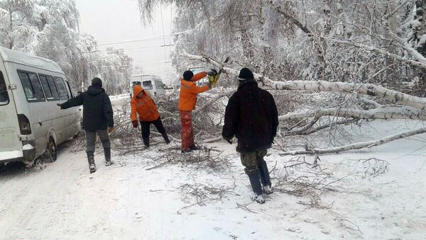 Последствия обильного снегопада в Бишкеке - Sputnik Кыргызстан