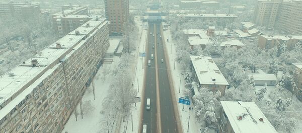 Кар алдындагы Бишкектин асмандан көрүнүшү Кар алдындагы Бишкектин асмандан көрүнүшү - Sputnik Кыргызстан