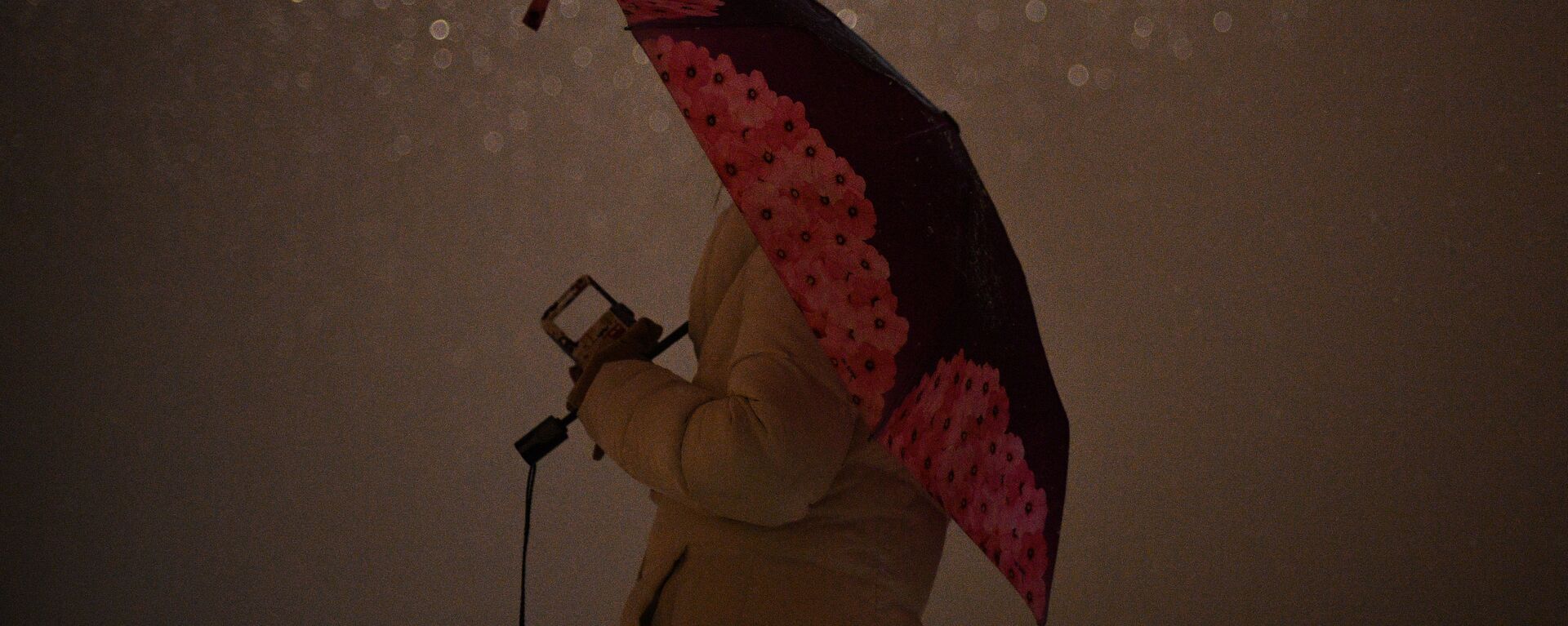 Женщина под зонтом идет по улице. Архивное фото - Sputnik Кыргызстан, 1920, 07.11.2022