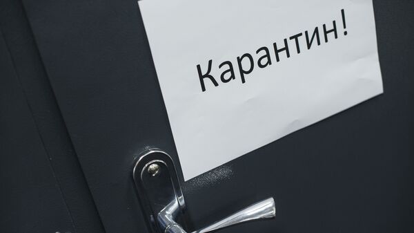 Объявление о карантине на двери. Архивное фото - Sputnik Кыргызстан