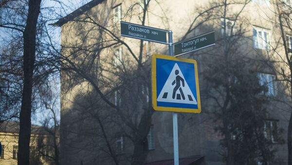 Установка дорожных указателей активистами в Бишкеке - Sputnik Кыргызстан