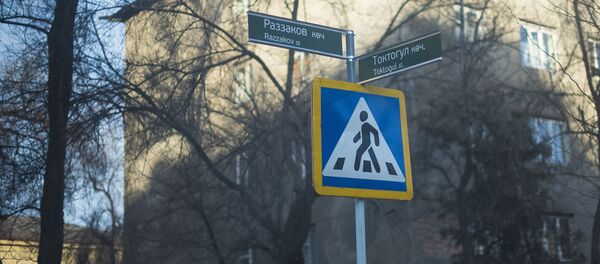 Установка дорожных указателей активистами в Бишкеке - Sputnik Кыргызстан