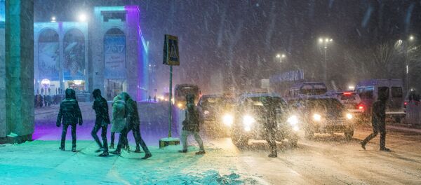 Сильный снегопад в Бишкеке - Sputnik Кыргызстан