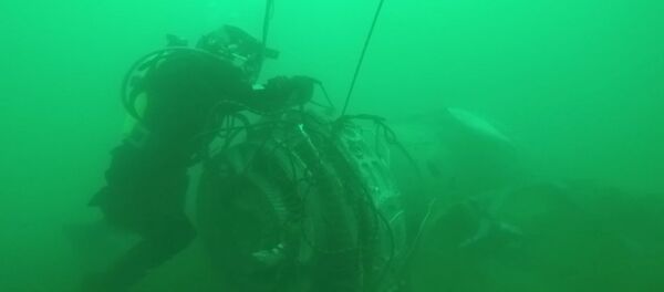 Работа водолазов МЧС РФ по поиску под водой и подъему фрагментов Ту-154 Работа водолазов МЧС РФ по поиску под водой и подъему фрагментов Ту-154 - Sputnik Кыргызстан