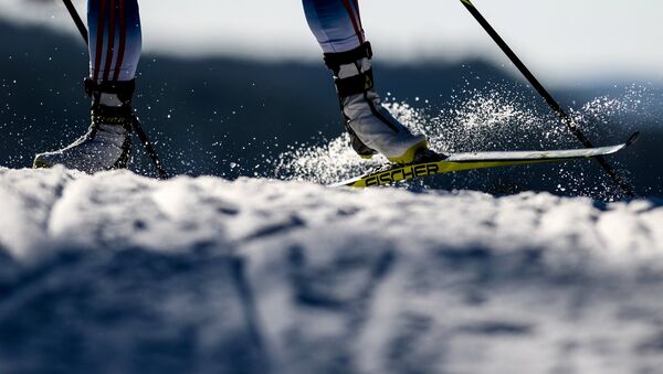 Лыжник во время чемпионата. Архивное фото - Sputnik Кыргызстан
