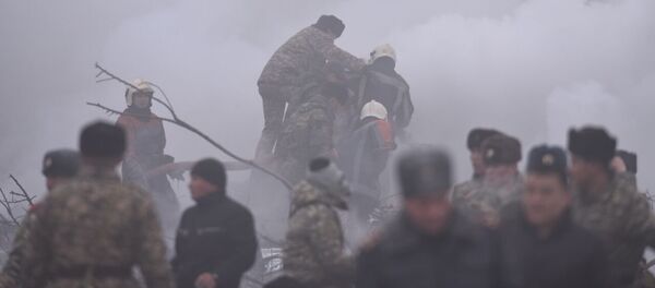 Сотрудники МЧС на месте крушения самолета недалеко от аэропорта Манас - Sputnik Кыргызстан