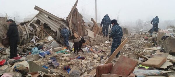 Сотрудники МЧС на месте крушения самолета недалеко от аэропорта Манас - Sputnik Кыргызстан