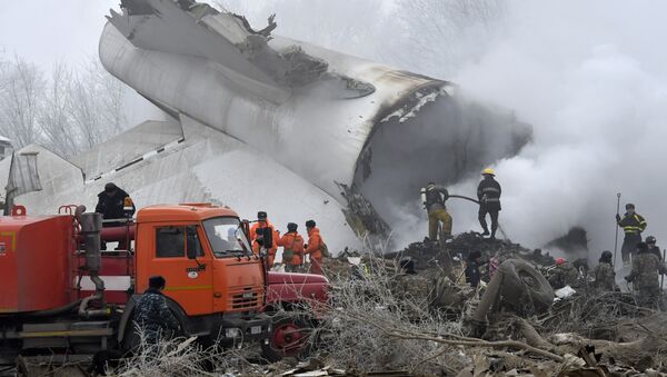 Обломки самолета Boeing-747 потерпевшего крушение недалеко от аэропорта Манас. Архивное фото - Sputnik Кыргызстан