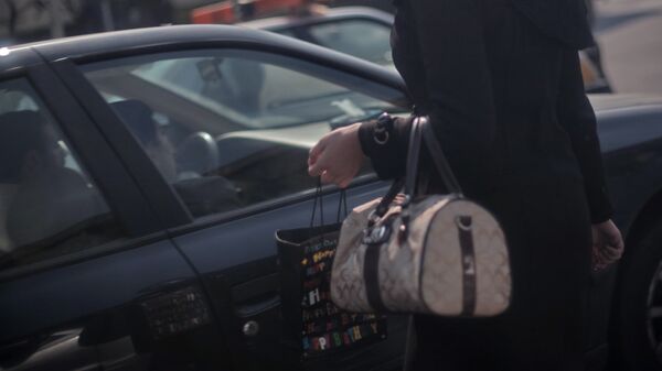 Девушка с сумочной рядом с автомобилем. Архивное фото - Sputnik Кыргызстан