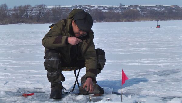 Рыбалка на мормышку со льда — кадры с первых соревнований в Кыргызстане - Sputnik Кыргызстан