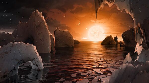 Так художник представил себе планету TRAPPIST-1f, ближайший кандидат на роль двойника Земли - Sputnik Кыргызстан