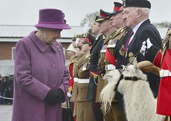 Посещения королевы Великобритании Елизавета II 2-го батальона Королевского полка Уэльс - Sputnik Кыргызстан