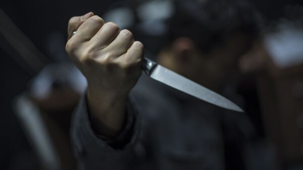 Мужчина с ножом в руках. Архивное фото - Sputnik Кыргызстан
