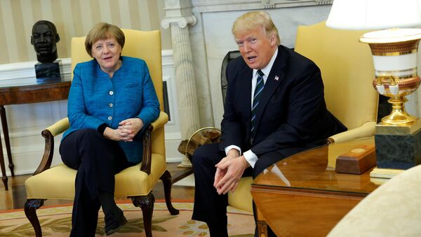Встреча Дональда Трампа и Ангелы Меркель в Белом доме - Sputnik Кыргызстан