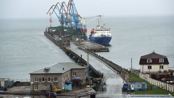 Корсаковский морской торговый порт в Южно-Сахалинске. Архивное фото - Sputnik Кыргызстан