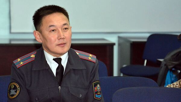Сотрудник патрульной милиции Нарынской области Тилек Оторов - Sputnik Кыргызстан