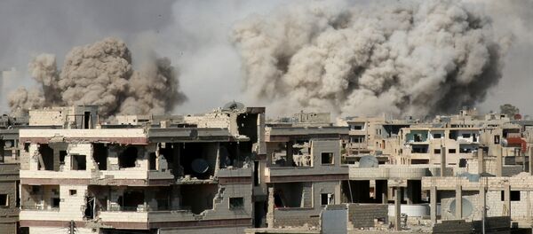 Обстрел повстанческой территории Дераа в Сирии Обстрел повстанческой территории Дераа в Сирии - Sputnik Кыргызстан