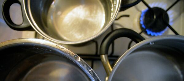 Кастрюли с водой на газовой плите Кастрюли с водой на газовой плите - Sputnik Кыргызстан
