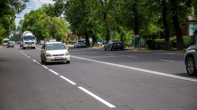 Обновление дорожных разметок в Бишкеке