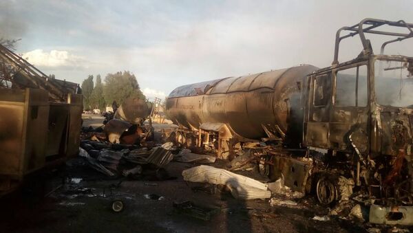 Взрыв газовых балонов в автозаправочной станции в Иссык-Кульской области - Sputnik Кыргызстан