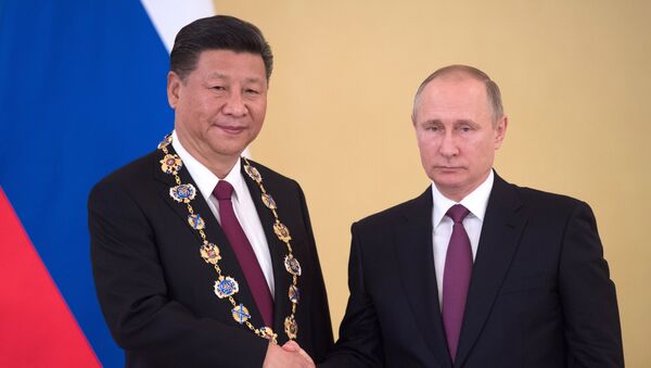 Встреча президента РФ В. Путина и председателя КНР Си Цзиньпина в Москве - Sputnik Кыргызстан