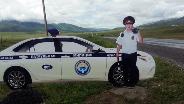 Макет сотрудника патрульной милиции на автотрассе Бишкек — Ош - Sputnik Кыргызстан