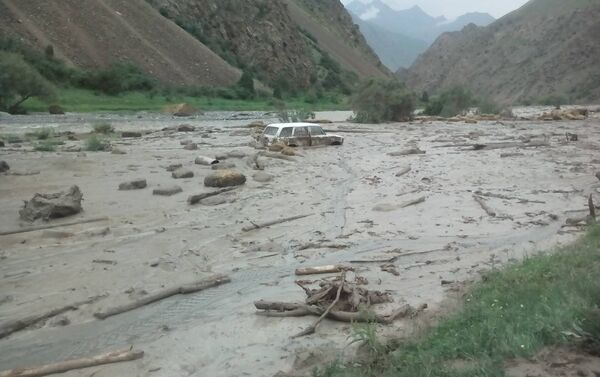 Сильные дожди привели к сходу селя, который затопил село Кичи-Алай в Араванском районе Ошской области - Sputnik Кыргызстан