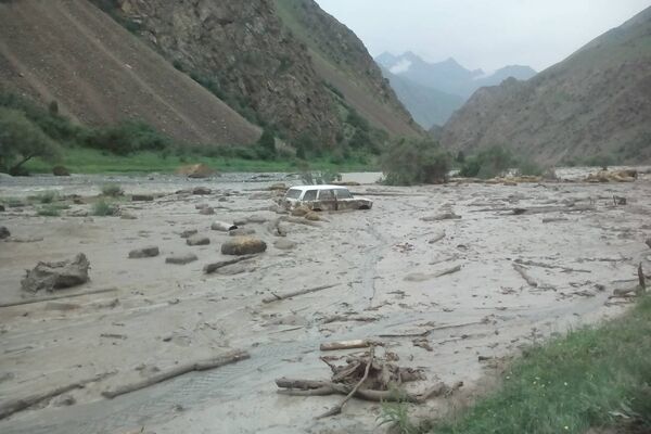 Сильные дожди привели к сходу селя, который затопил село Кичи-Алай в Араванском районе Ошской области - Sputnik Кыргызстан