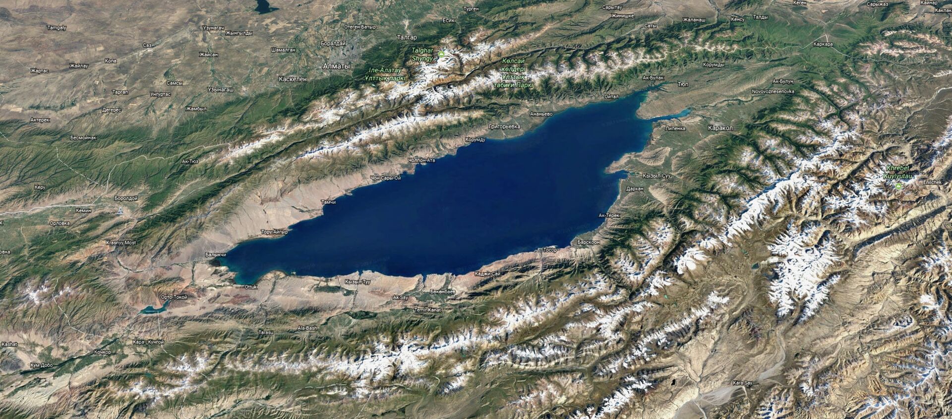 Озеро Иссык-Куль с космоса - Sputnik Кыргызстан, 1920, 05.08.2017