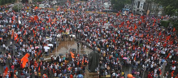 Митинг представителей этнической группы маратхи индийском городе Мумбаи - Sputnik Кыргызстан