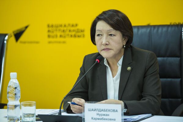 Председатель Центральной комиссии по выборам и проведению референдумов Нуржан Шайлдабекова - Sputnik Кыргызстан