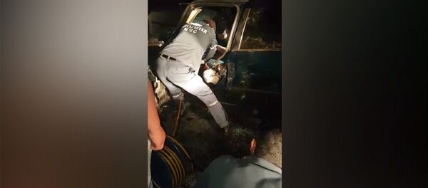 Жалпайып калган унаадан жабырланган кишини чыгара албай коюшту. Жол кырсыктын видеосу - Sputnik Кыргызстан