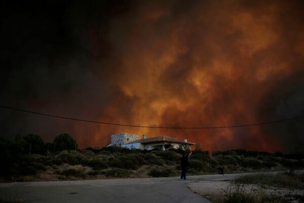 Лесные пожары в Греции - Sputnik Кыргызстан