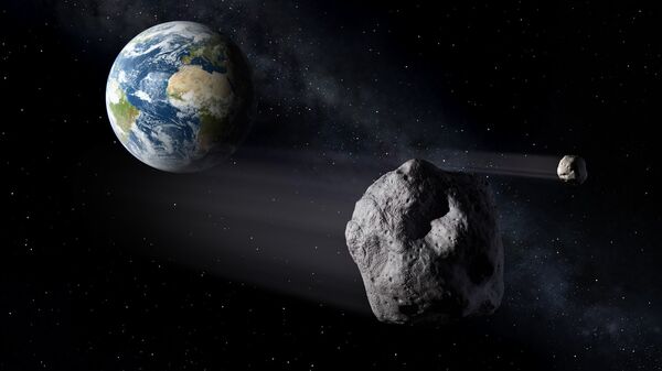 Астероид в космосе на фоне земли. Архивное фото - Sputnik Кыргызстан