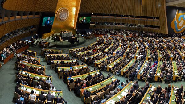 Заседание Генеральной ассамблеи ООН в Нью-Йорке. Архивное фото - Sputnik Кыргызстан