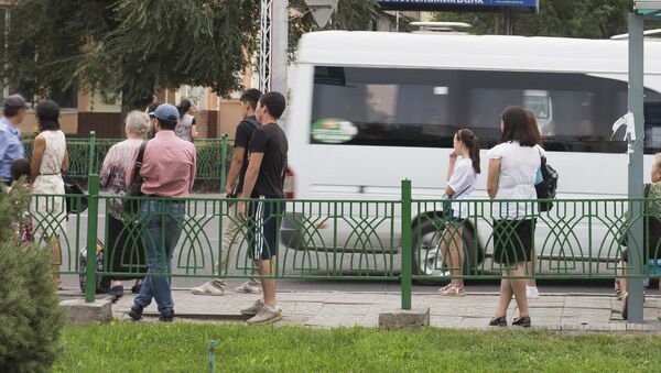 Горожане ждут транспорт на одной из остановок в Бишкеке. Архивное фото - Sputnik Кыргызстан