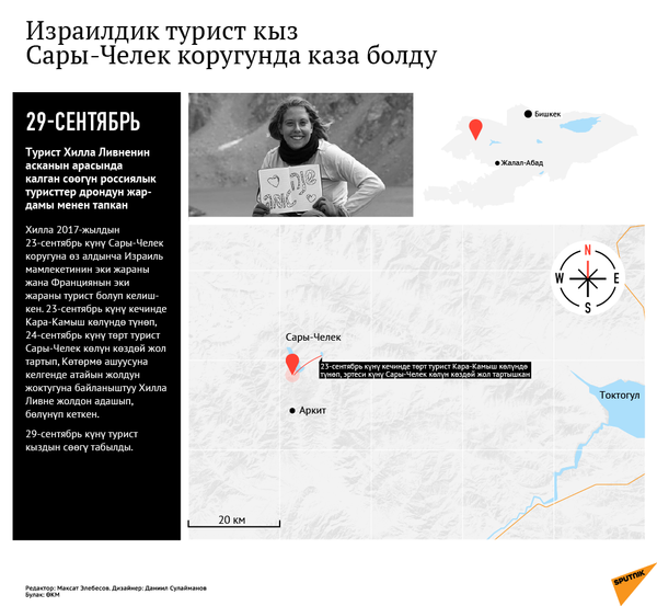 Израилдик турист табылган жер. Карта - Sputnik Кыргызстан