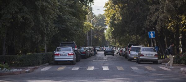 Автомобили припаркованные на обочине одной из улиц Бишкека. Архивное фото Автомобили припаркованные на обочине одной из улиц Бишкека. Архивное фото - Sputnik Кыргызстан