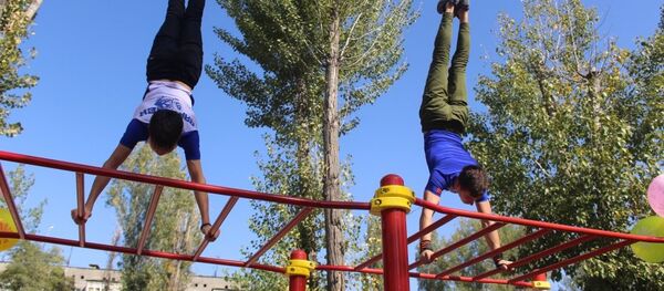 Открытие специализированной воркаут-площадки в микрорайоне Аламедин-1 - Sputnik Кыргызстан