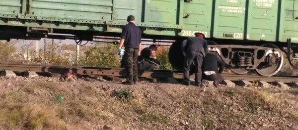 Наезд поезда в районе пересечения улиц Льва Толстого и Панфилова Наезд поезда в районе пересечения улиц Льва Толстого и Панфилова - Sputnik Кыргызстан