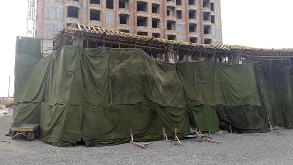Обрушение часть строящегося здания в Бишкеке - Sputnik Кыргызстан