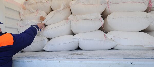 Мешки с мукой в грузовом автомобиле. Архивное фото - Sputnik Кыргызстан