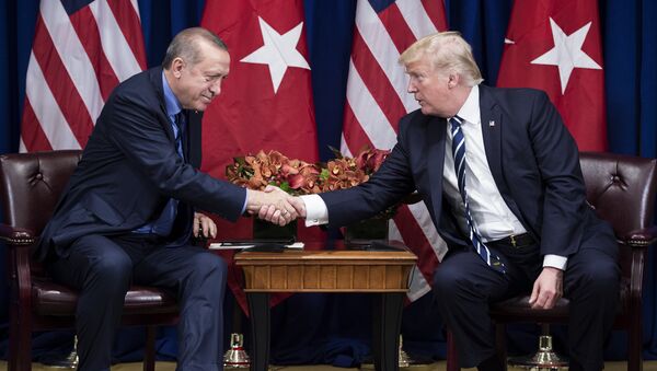 Президент Турции Реджеп Тайип Эрдоган и президент США Дональд Трамп - Sputnik Кыргызстан