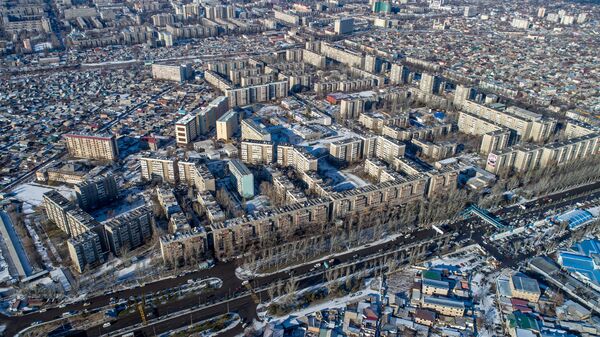 Вид с дрона на микрорайон Воскток-5 в Бишкеке. Архивное фото - Sputnik Кыргызстан